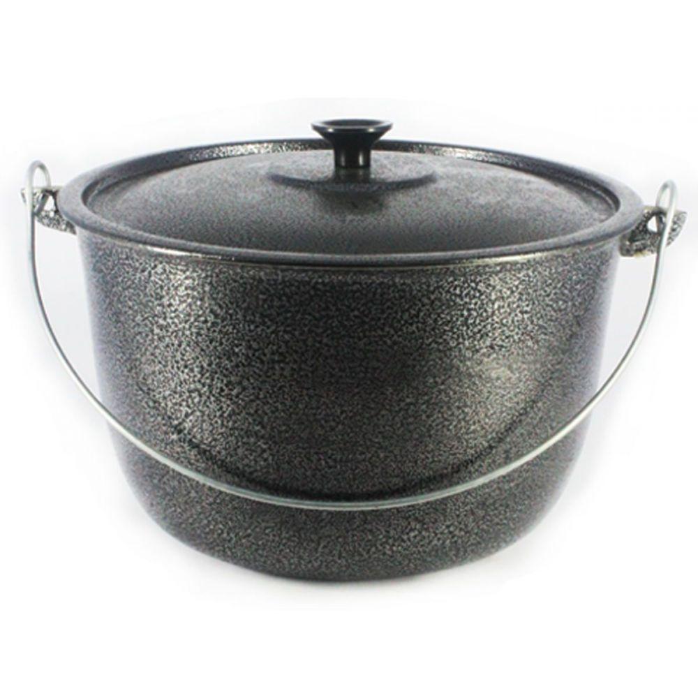 Caldeirão Alumínio Craqueado Alça Galvanizada Preto 24cm - 2