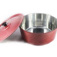 Caçarola Craqueada Alumínio Fundido e Tampa Vermelha 28cm - 1