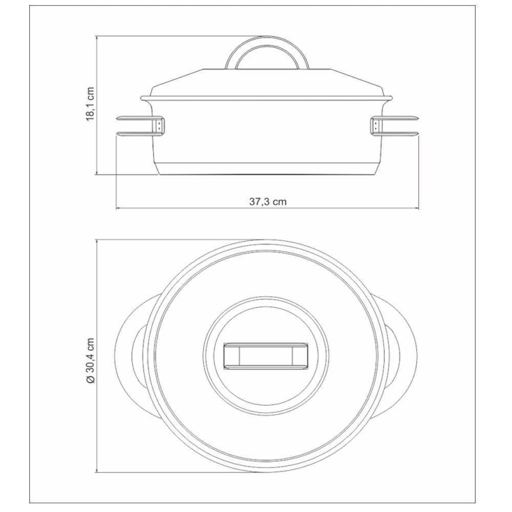 Caçarola Solar Rasa 28 Cm 7,1 L Em Aço Inox - 8