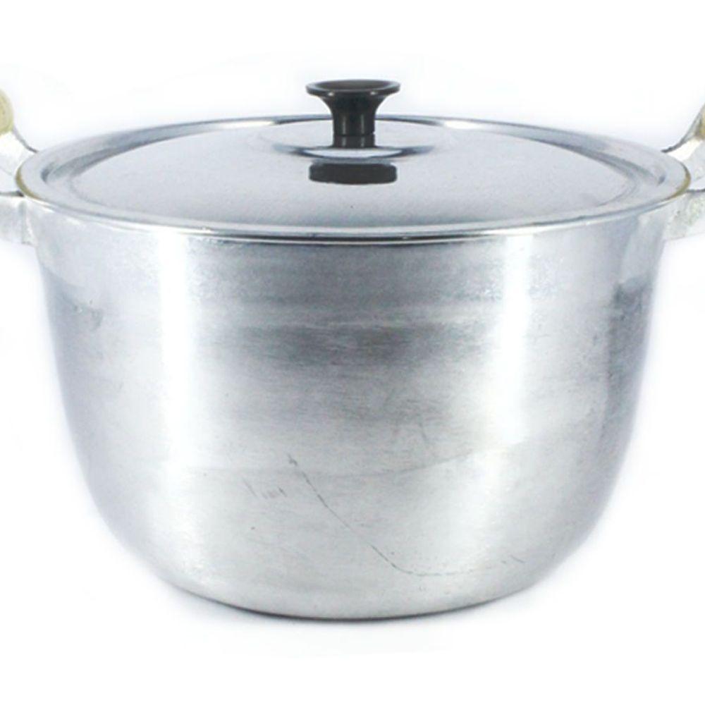 Caldeirão Alumínio Fundido Polido Alça de Madeira 18cm - 1