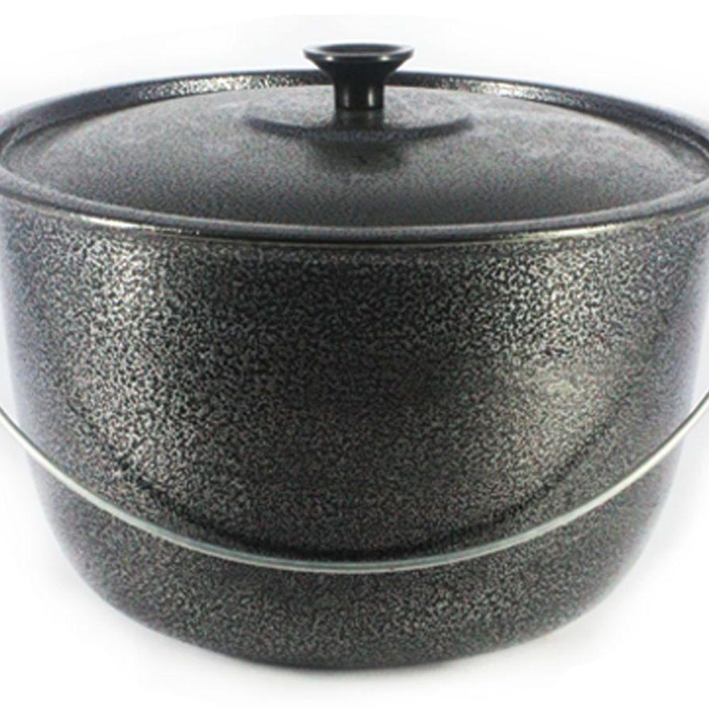 Caldeirão Alumínio Craqueado Alça Galvanizada Preto 20cm - 1