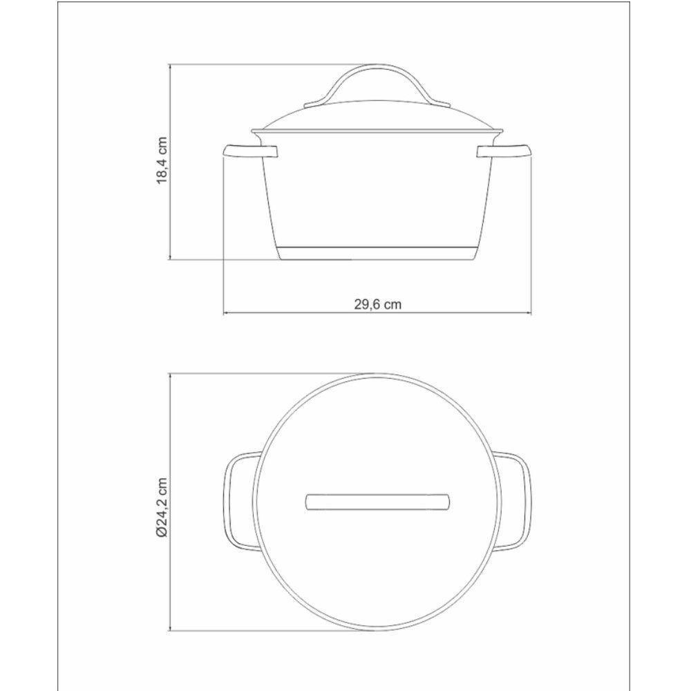 Caçarola Funda Allegra 22 Cm 4,2 L Em Aço Inox Com Fundo Triplo Tramontina 62654/220 - 2