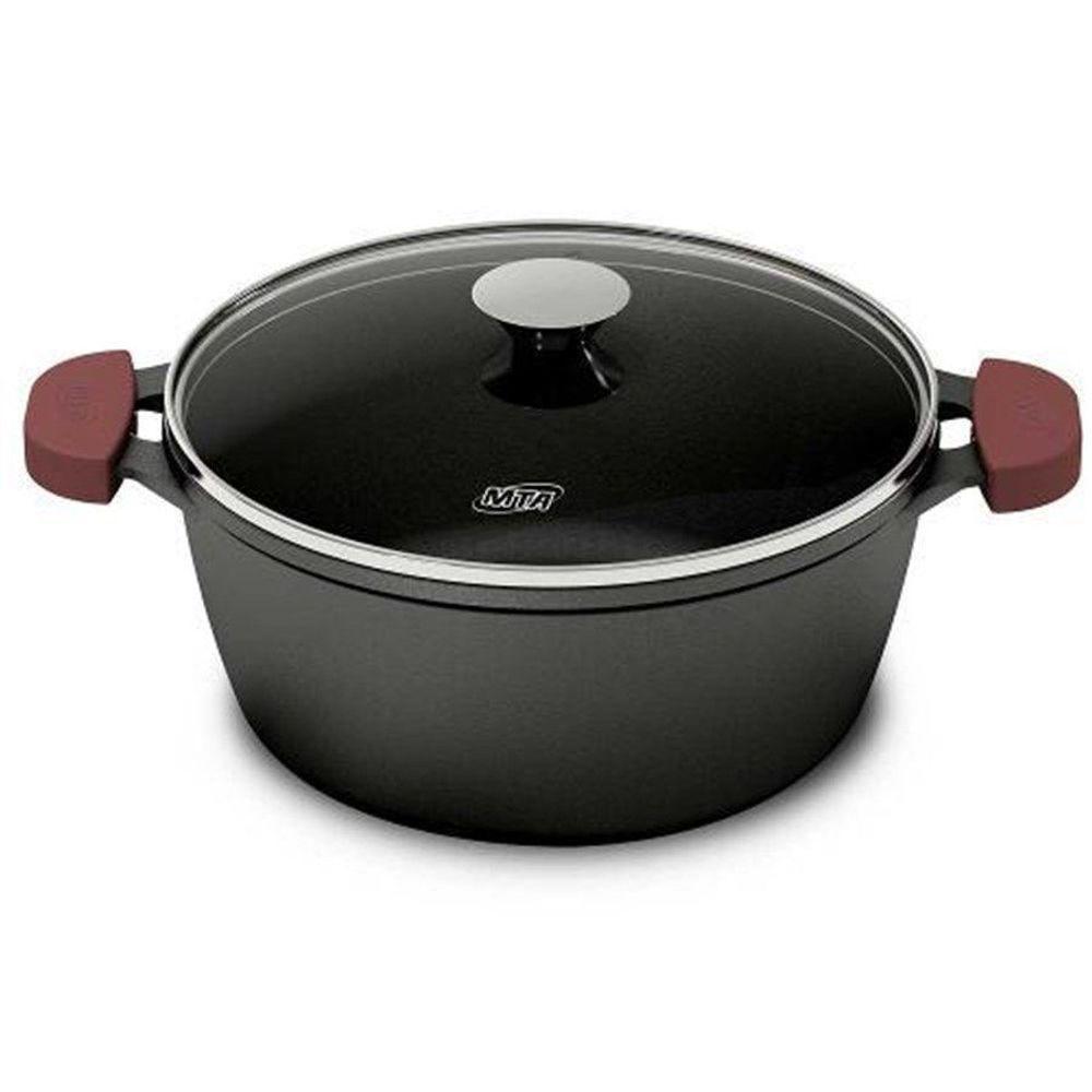 Caçarola De Ferro Fundido C/ Tampa De Vidro Forno E Fogão 22cm 3,0l Mta 8341 - 2