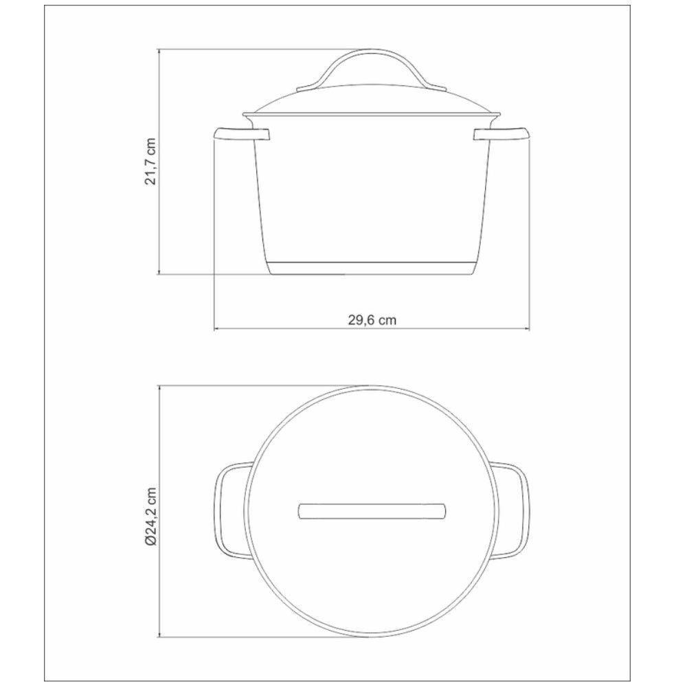 Caldeirão Allegra 22 Cm 5,5 L Em Aço Inox - 6