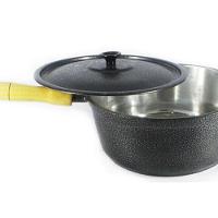 Caçarola de Alumínio Craqueada Cabo de Madeira Preta 18cm - 1