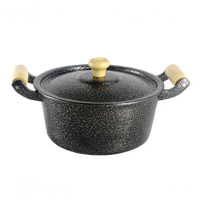 Caçarola Panela Reta Craqueada De Alumínio Preta 14Cm