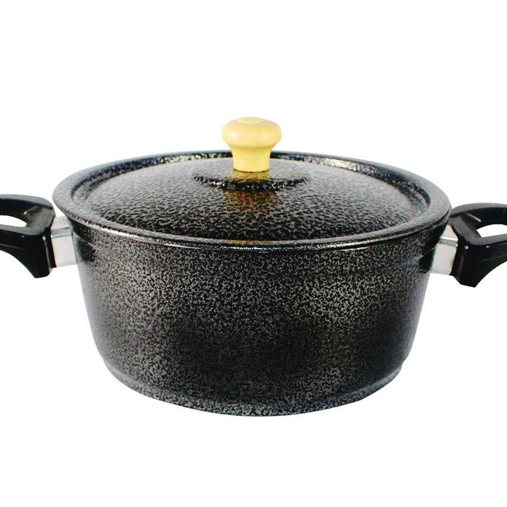 Caçarola de Alumínio Craqueada Alça Baquelite Preta 18cm - 1