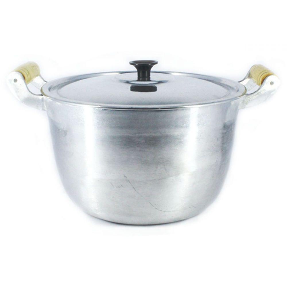 Caldeirão Alumínio Fundido Polido Alça De Madeira 26cm - 2