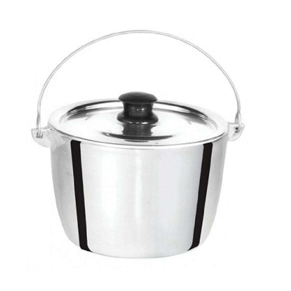 Caldeirão de Alumínio Polido Alça Galvanizada 12cm - 1