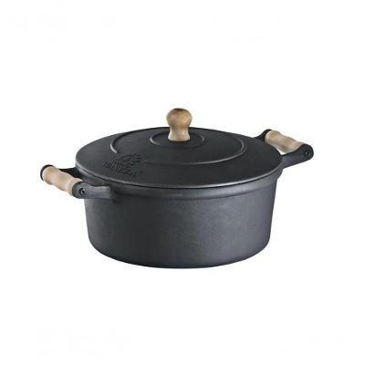 Caçarola Alça De Madeira Tampa De Ferro 1,7 Litros 18Cm