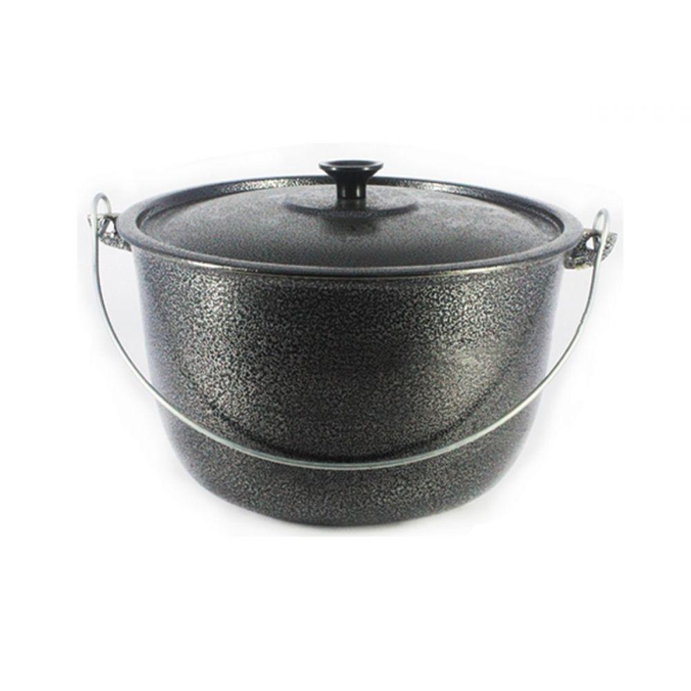 Caldeirão Alumínio Fundido Craqueado Alça Galvanizada 22cm - 2