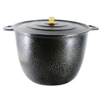 Caldeirão Alça Alumínio Craqueado Com Tampa 16,7L 34cm Preto - 1