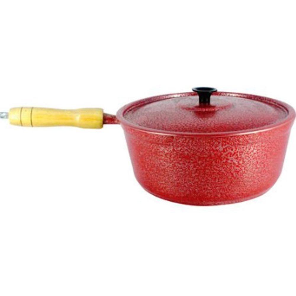 Caçarola Panela de Alumínio Craqueada Cabo de Madeira 24cm - 3