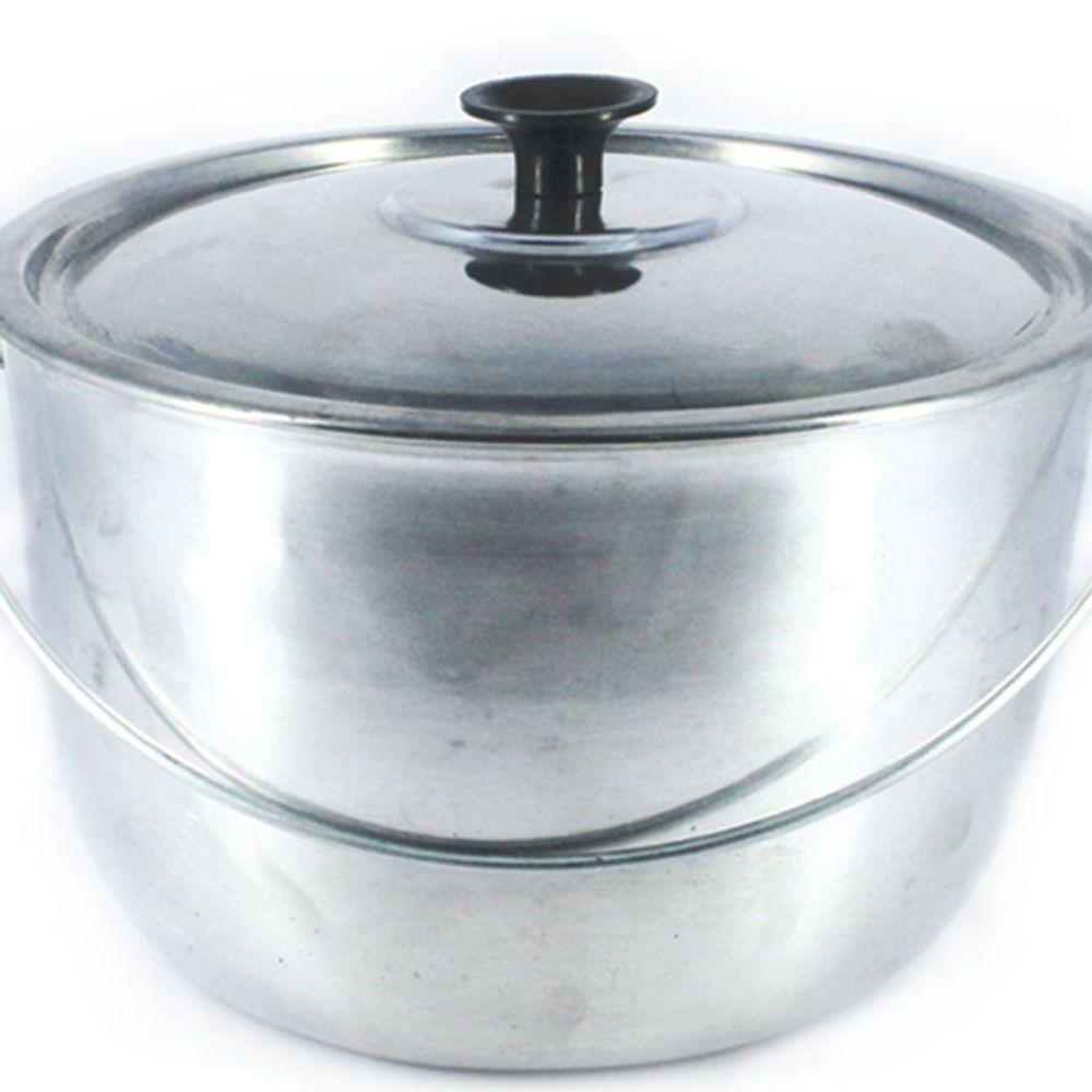 Caldeirão De Alumínio Polido Alça Galvanizada 22cm - 1