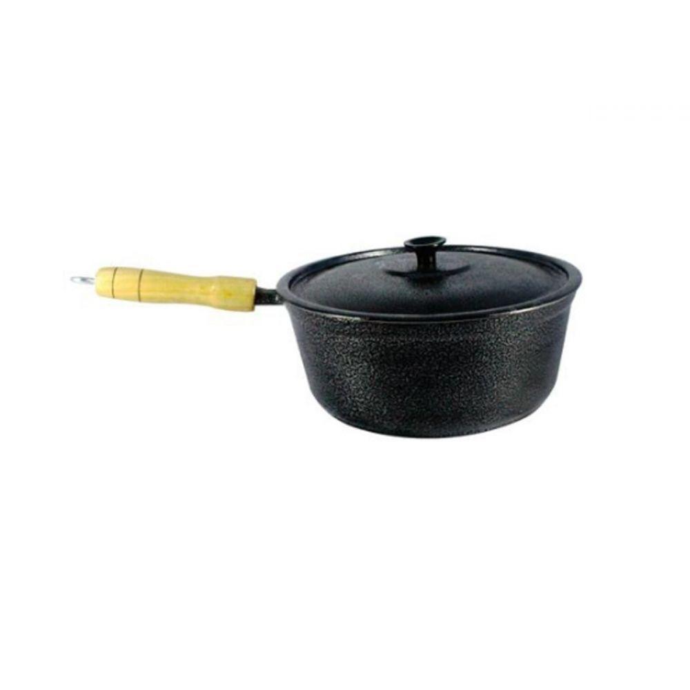 Caçarola Panela de Alumínio Craqueada Cabo de Madeira 16cm - 3