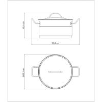 Caçarola Professional Funda Em Aço Inox Fundo Triplo Com Tampa Plana Detalhe Satinado 20 - 11
