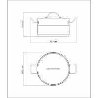 Caçarola Professional Funda Em Aço Inox Fundo Triplo Com Tampa Plana Detalhe Satinado 20 - 13