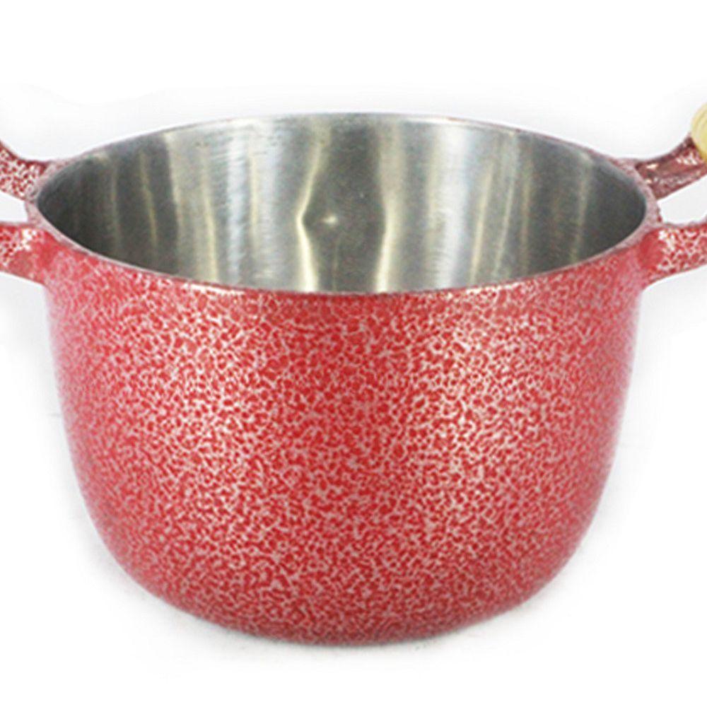 Caldeirão Alumínio Fundido Craqueado Alça de Madeira 22cm - 1