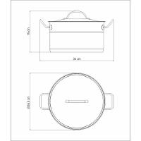 Caçarola Professional Funda Em Aço Inox Fundo Triplo Com Tampa Plana Detalhe Satinado 24 - 2