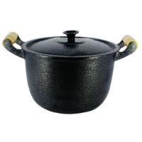 Caldeirão Alumínio Fundido Craqueado Alça de Madeira 12cm - 1