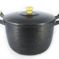 Caldeirão Alumínio Fundido Craqueado Alça de Madeira 14cm - 1