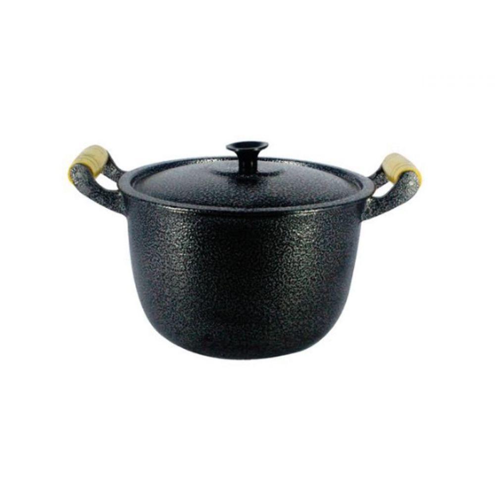 Caldeirão Alumínio Fundido Craqueado Alça de Madeira 16cm - 3