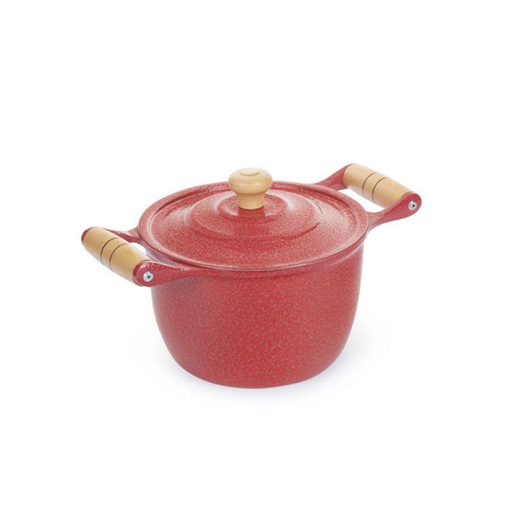 Caldeirão Alumínio Fundido Craqueado Alça de Madeira 14cm - 4