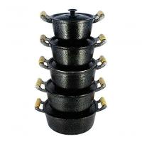 Jogo Caçarola Alumínio Craqueada Preta 16 A 24 Preto - 1