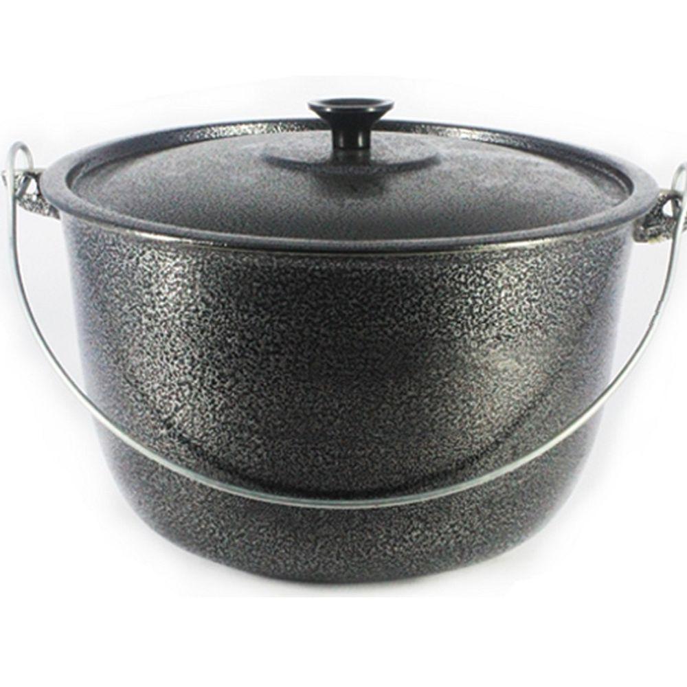 Caldeirão Alumínio Fundido Craqueado Alça Galvanizada 14cm - 1