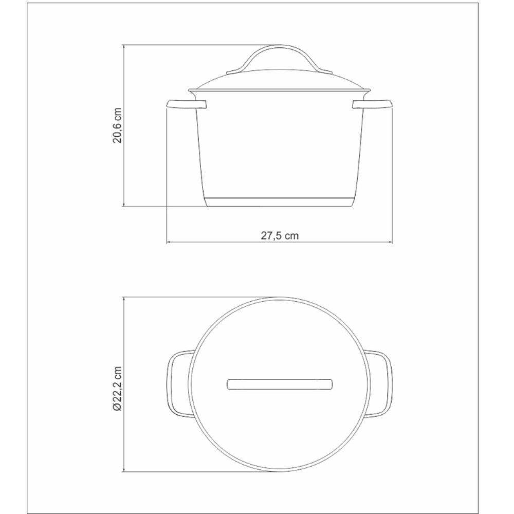 Caldeirão Allegra Aço Inox Fundo Triplo 20Cm 4,4L Tramontina - 8