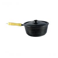 Caçarola De Alumínio Craqueada Cabo De Madeira 14Cm Preto - 1