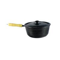 Caçarola Panela de Alumínio Craqueada Cabo de Madeira 16cm - 4