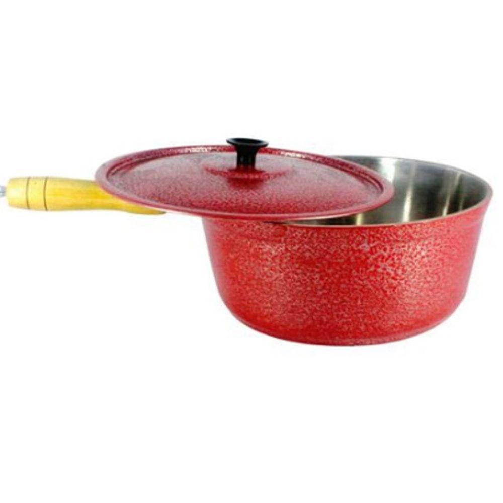 Caçarola Panela de Alumínio Craqueada Cabo de Madeira 16cm - 1