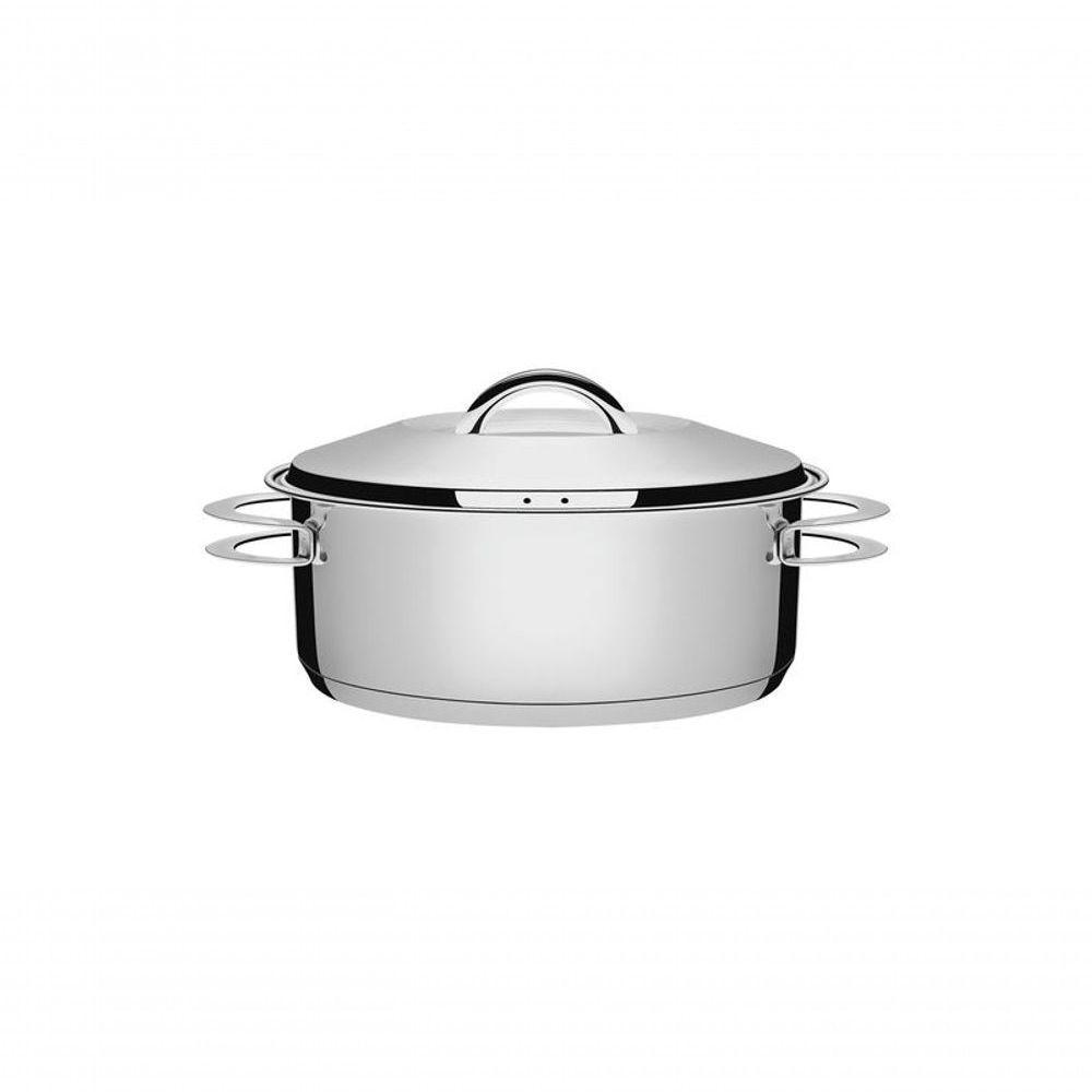 Caçarola Solar Rasa Em Aço Inox 20 Cm 2,9 L Tramontina  - 1