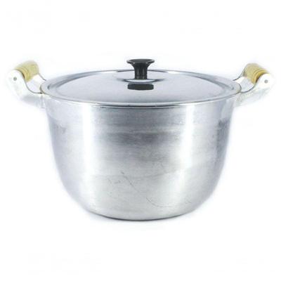 Caldeirão Alumínio Fundido Polido Alça De Madeira 14Cm