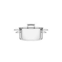 Caçarola Brava Rasa Em Aço Inox Fundo Triplo Com Tampa Plana E Alças 16 Cm 1,4 L - 1