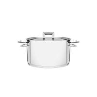Caçarola Brava Funda Em Aço Inox Fundo Triplo Com Tampa Plana E Alças 20 Cm 3,6 L - 1