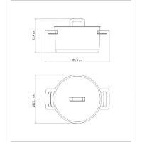 Caçarola Brava Funda Em Aço Inox Fundo Triplo Com Tampa Plana E Alças 20 Cm 3,6 L - 10