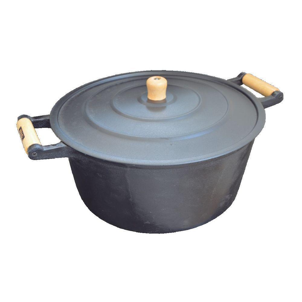 Caçarola De Ferro 2 Alças Com Tampa De Alumínio - 10,8 Lt - 1