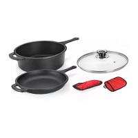 Conjunto Caçarola E Frigideira Multiuso De Ferro Fundido - 4