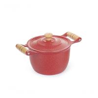 Caldeirão Alumínio Alça De Madeira 14Cm Vermelho - 2