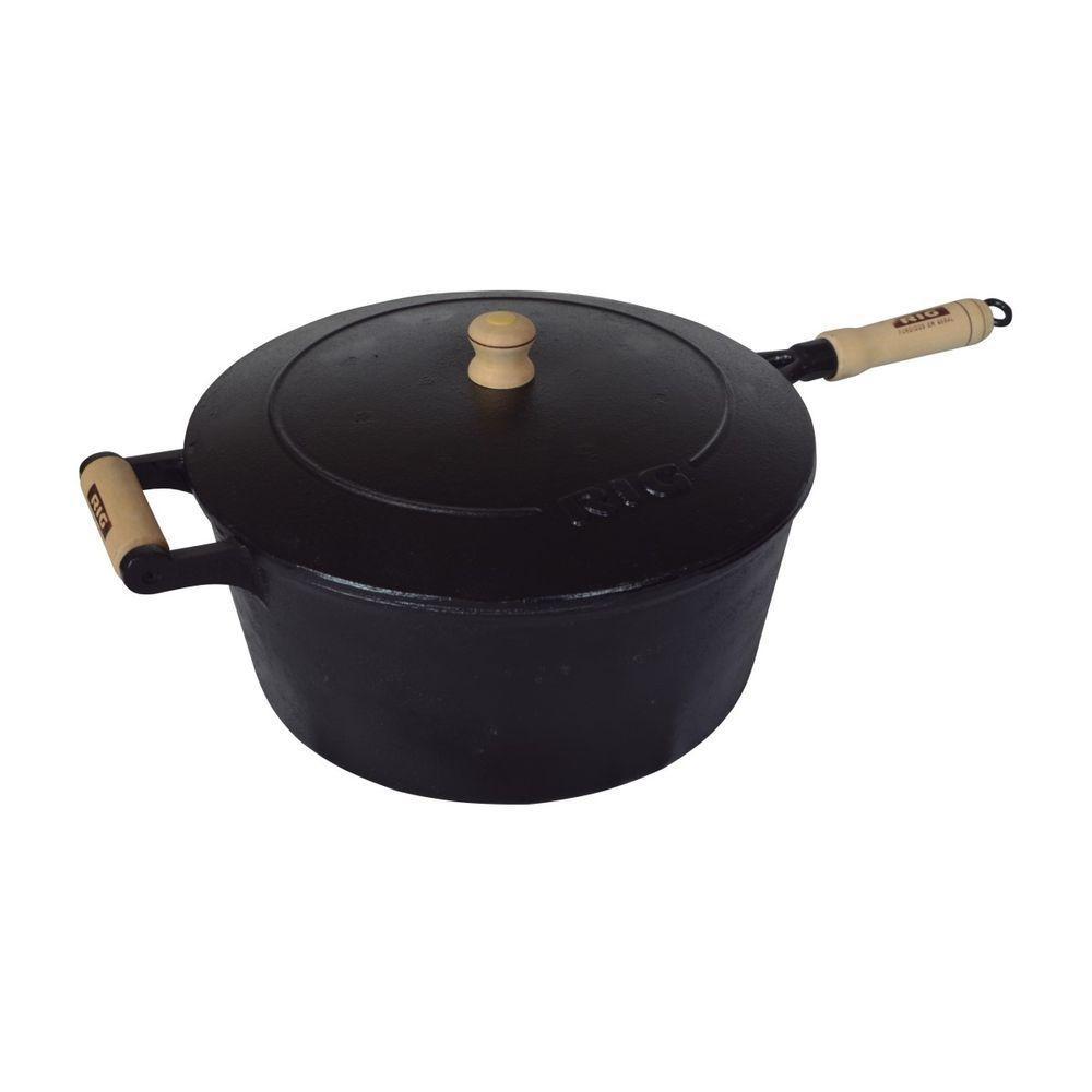 Caçarola De Ferro Com Cabo E Tampa De Ferro - 1,8 Lt - 1