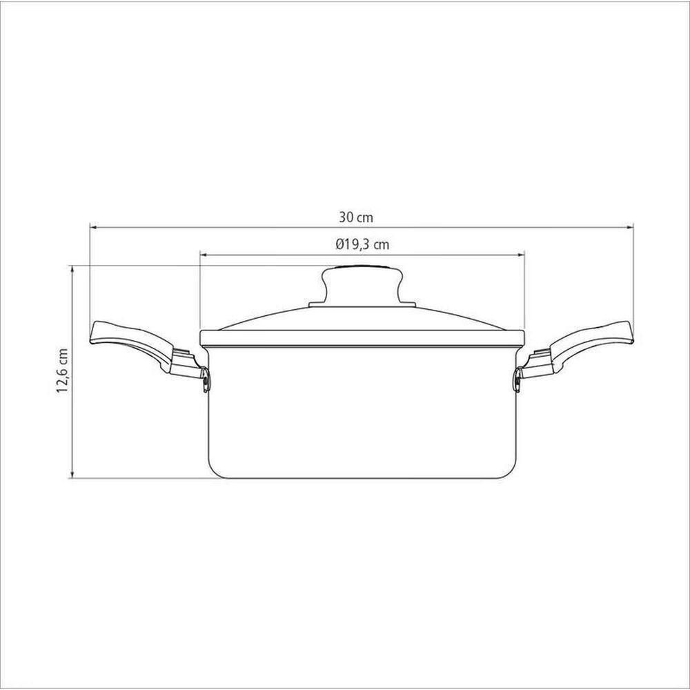 Caçarola Turim Tramontina Em Alumínio Grafite Com Revestimento Interno Antiaderente 18cm Tramontina - 3