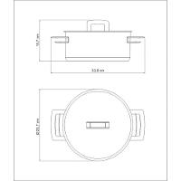 Caçarola Brava Rasa Em Aço Inox Fundo Triplo Com Tampa Plana E Alças 24 Cm 4,8 L - 9