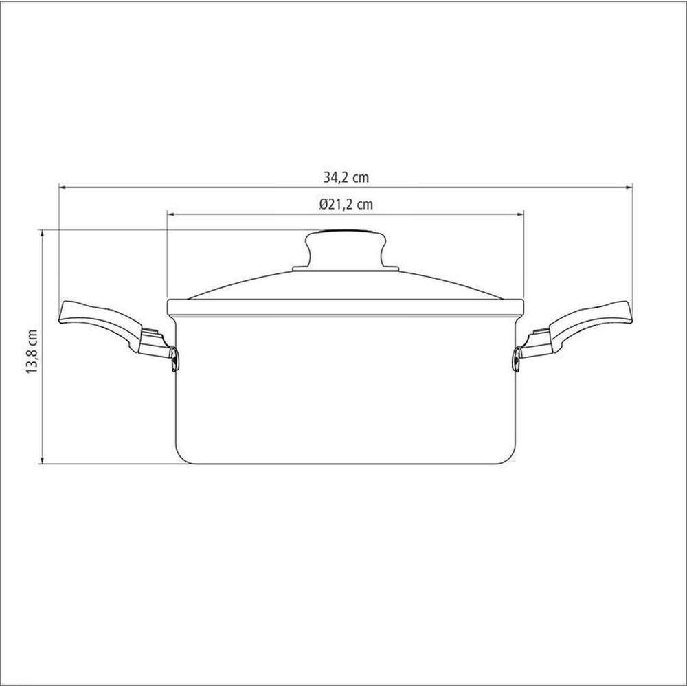 Caçarola Turim Tramontina Em Alumínio Grafite Com Revestimento Interno Antiaderente 20cm Tramontina - 3