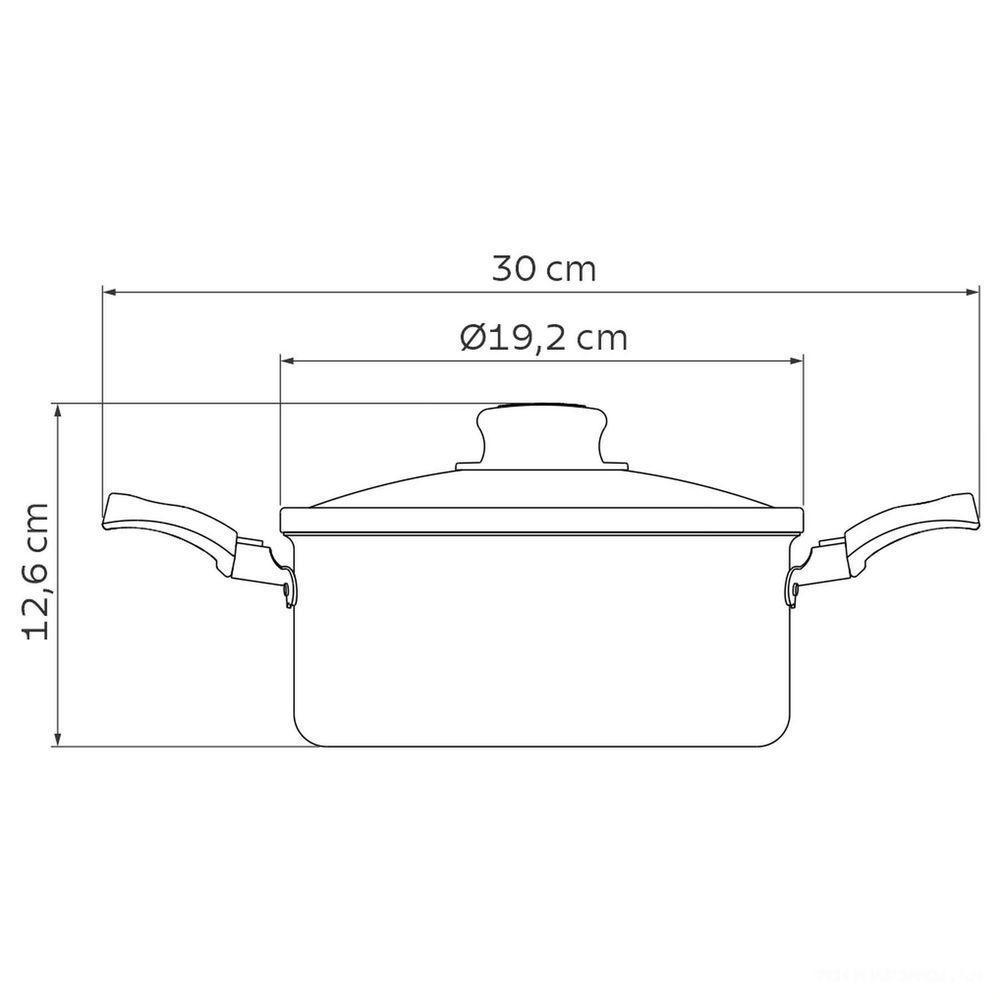 Caçarola Tramontina Turim Antiaderente Starflon Max Vermelho 18 Cm 2 L Tramontina - 2