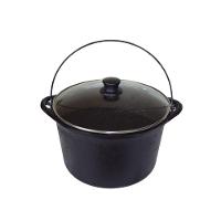 Panela Ferro Fundido Caldeirão Antigo Tampa Vidro 28Cm 6L. - 1