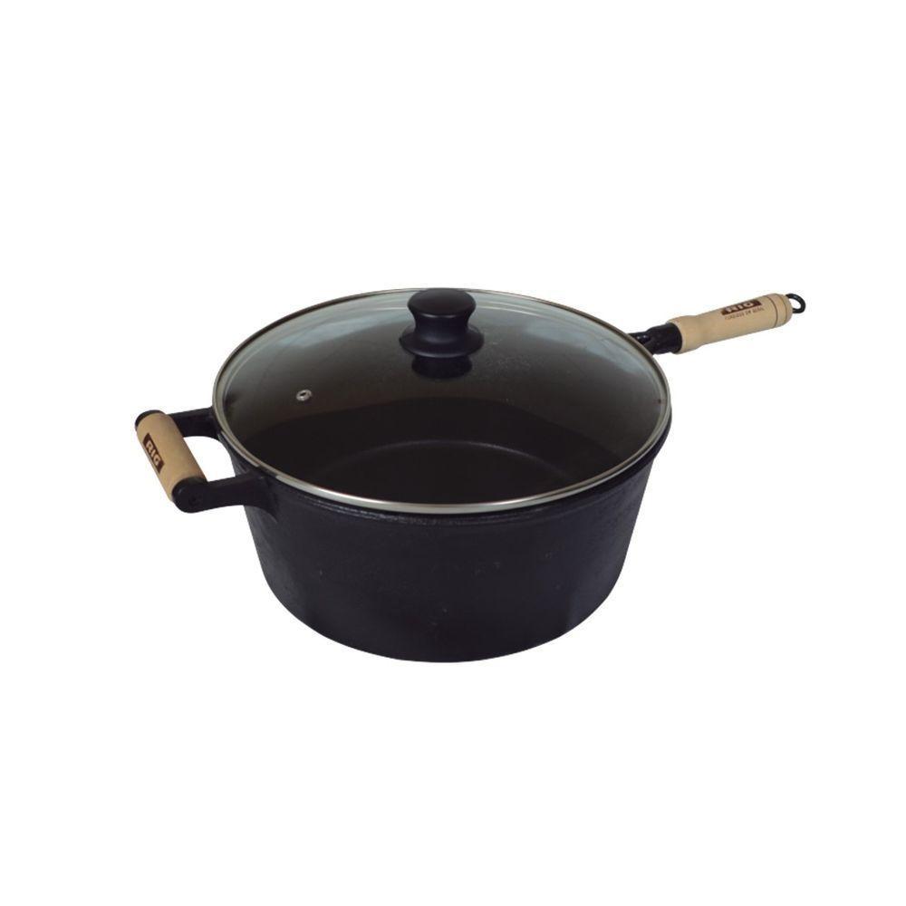 Caçarola De Ferro Com Cabo E Tampa De Vidro - 7 Lt - 1