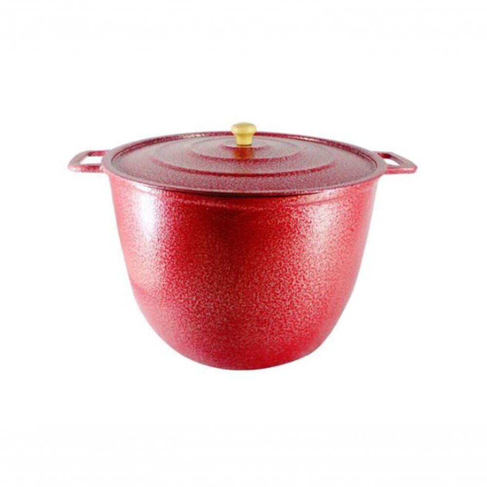Caldeirão Alça Alumínio Com Tampa 16,7L 34Cm Vermelho - 1