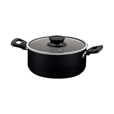 Caçarola Tramontina Formia Antiaderente Starflon Max Preto Com Tampa De Vidro 22 Cm 3,7 L Tramontina